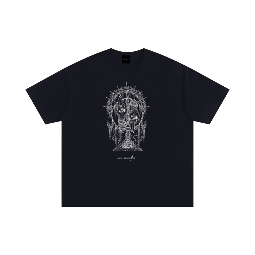 Unisex Oversized Cotton T-Shirt Devils Hand New Design