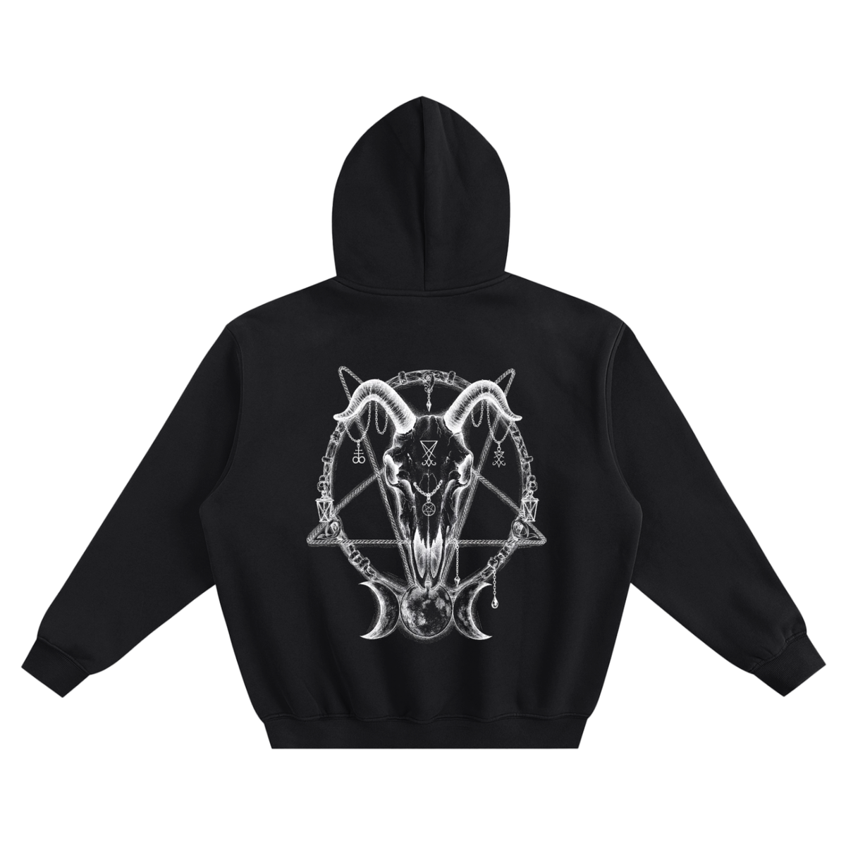 Fleeced Boxy Hoodie Scull Lover