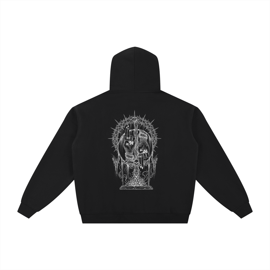 Essential Fleece Zip-Through Hoodie Devils Hand New Design